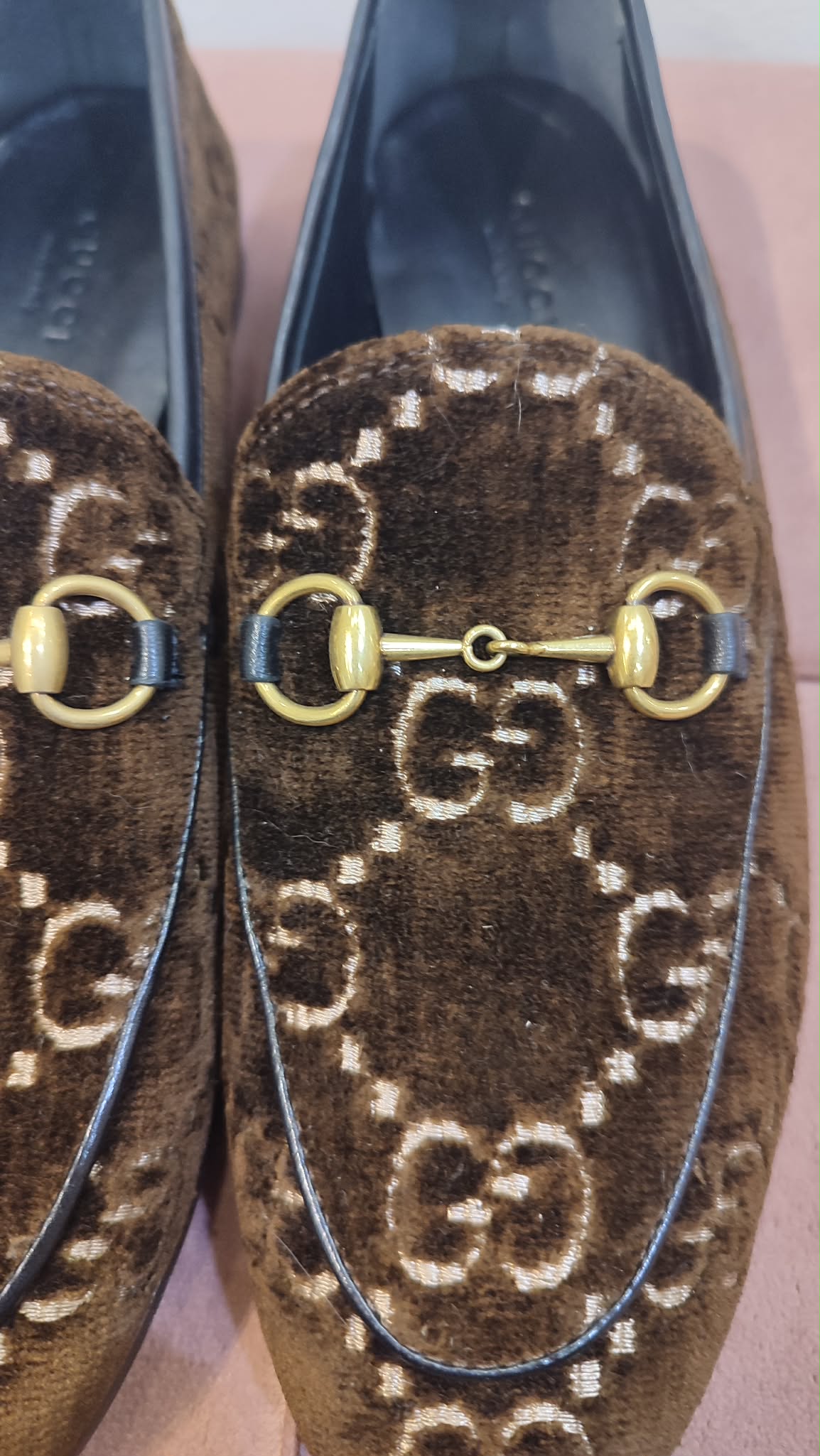 Gucci Loafer Velvet Brown Size 37 1/2