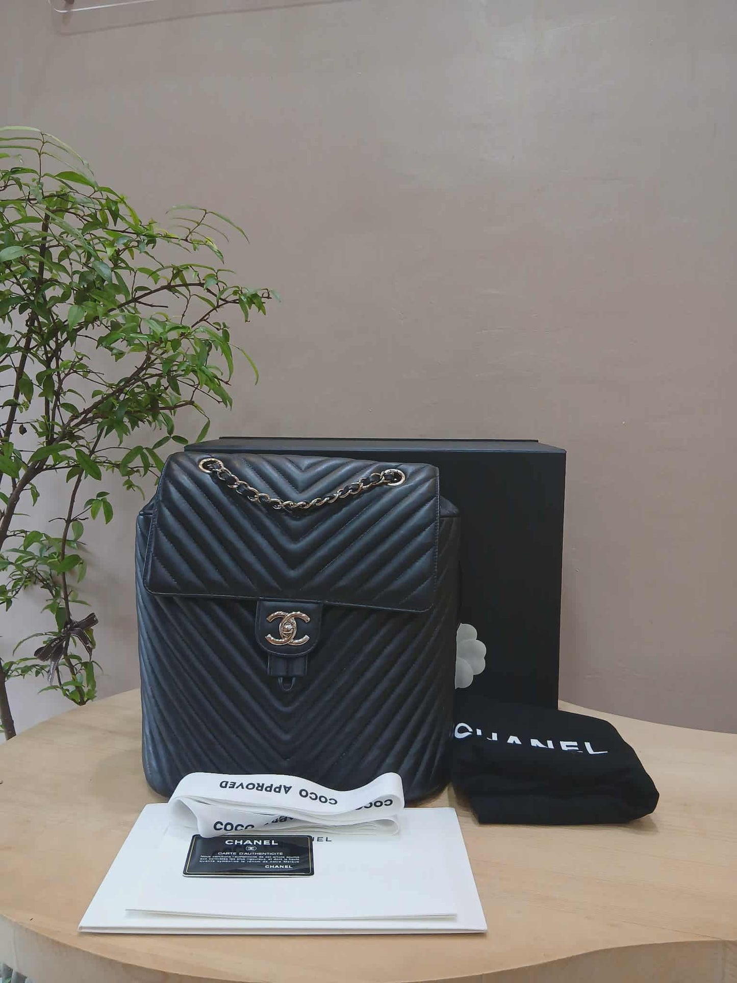 Chane Urban Spirit Backpack Chevron Lambskin Black Series 22