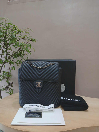 Chane Urban Spirit Backpack Chevron Lambskin Black Series 22