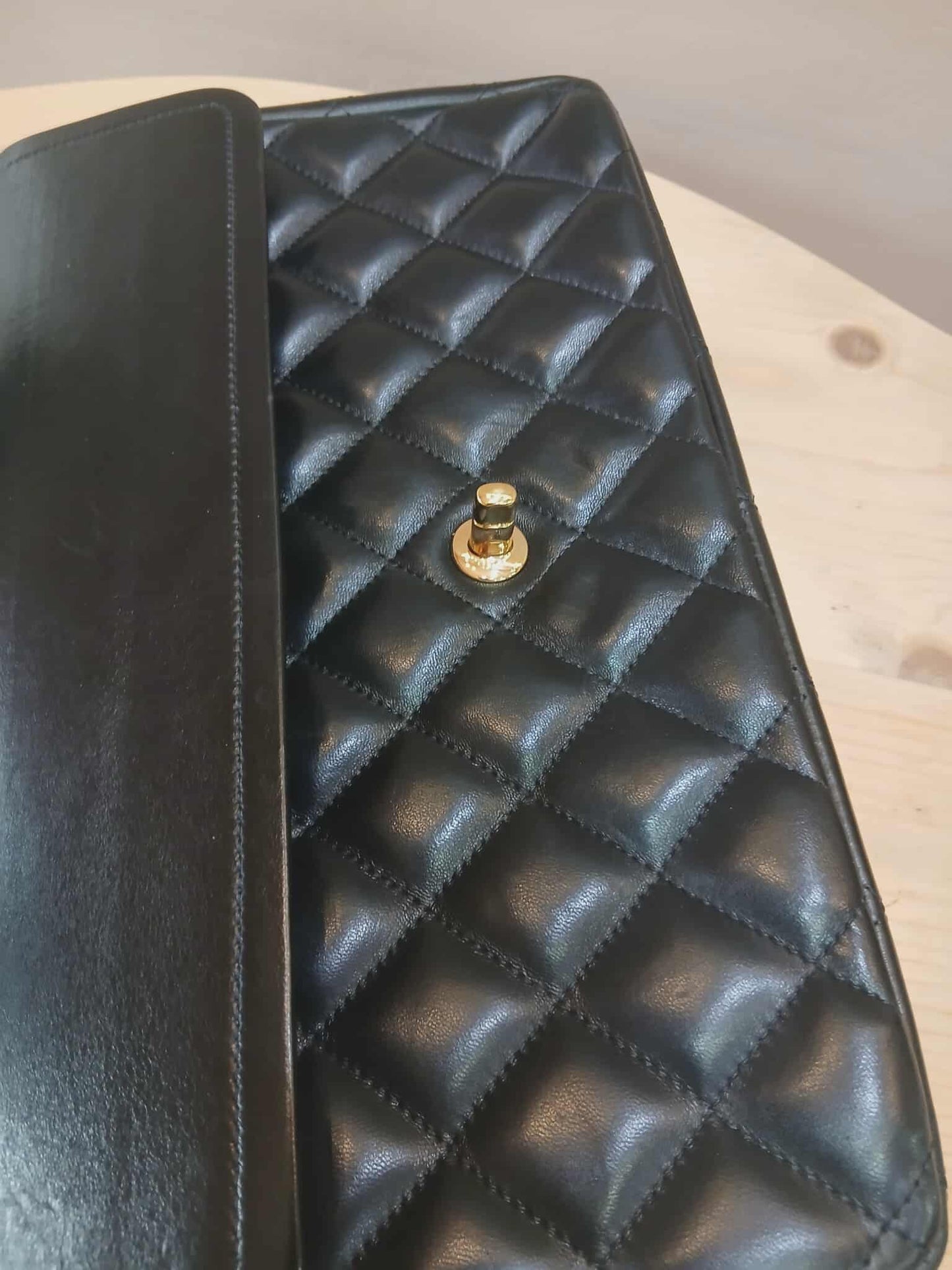 Chanel Double Flap Jumbo Lambskin Black Series 16