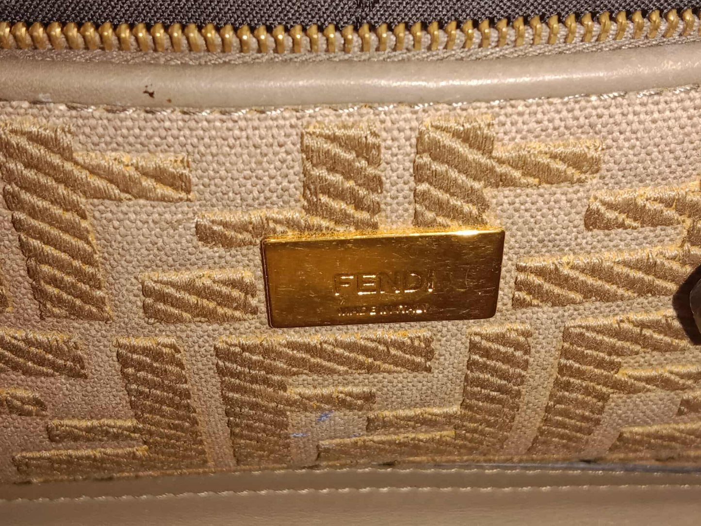 Fendi Peekaboo Grey Leather Mini