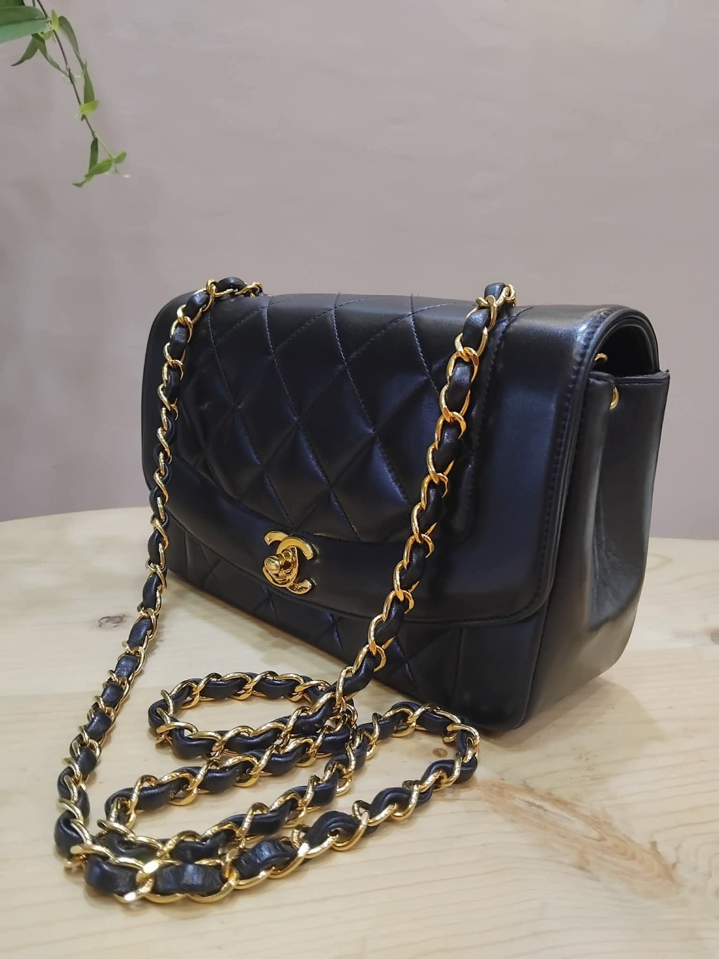 Chanel Diana Flap Bag Lambskin Black Series 3