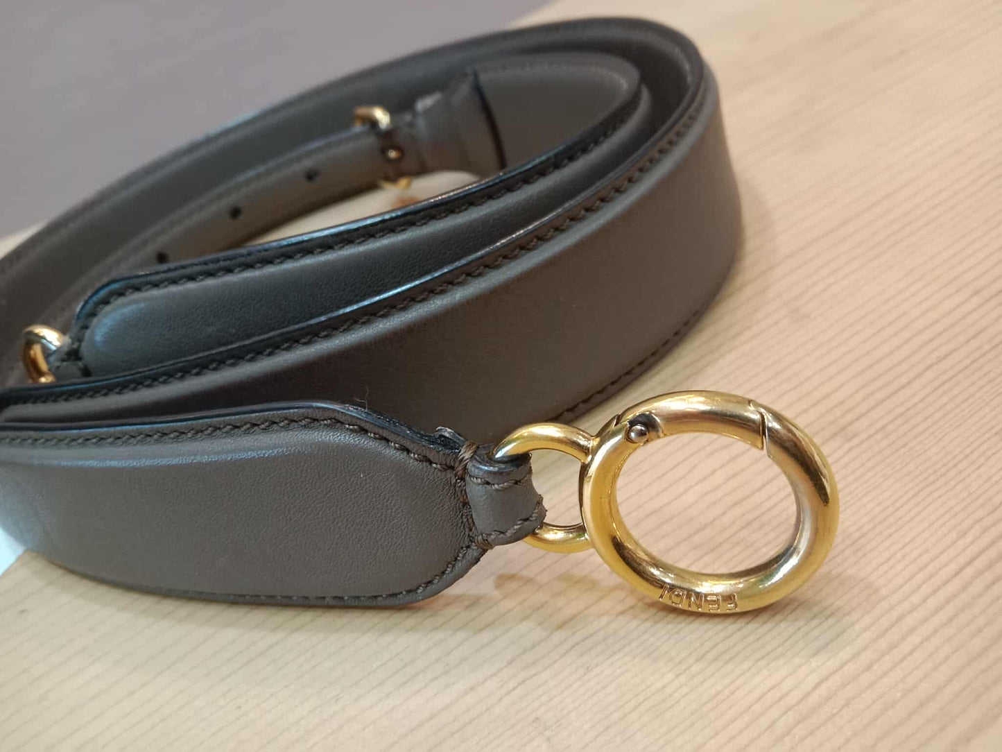 Fendi Peekaboo Grey Leather Mini