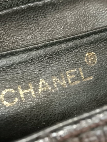 Chanel Vintage Caviar Kelly Flap Tophandle Black Series 7