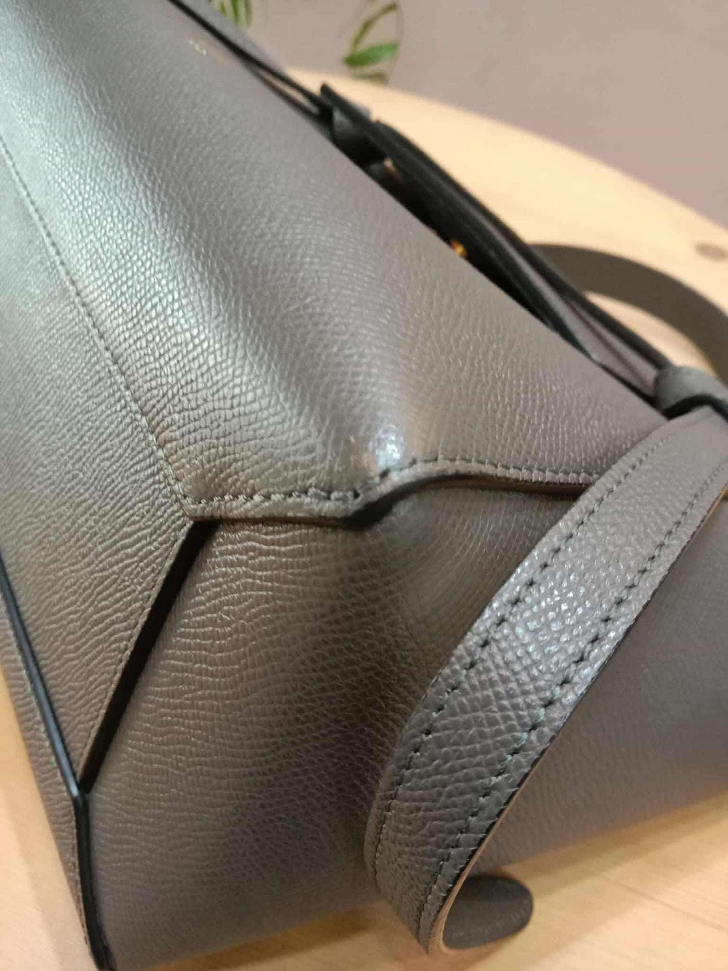 Celine Mini Belt Bag Grey in Grained Calfskin GHW