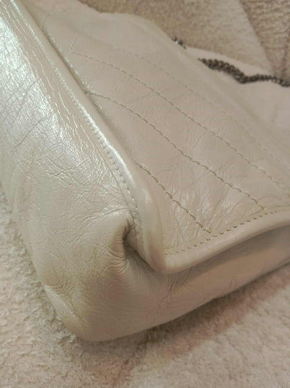 Saint Laurent Niki Medium Shoulder Bag in White Quilted Calfskin