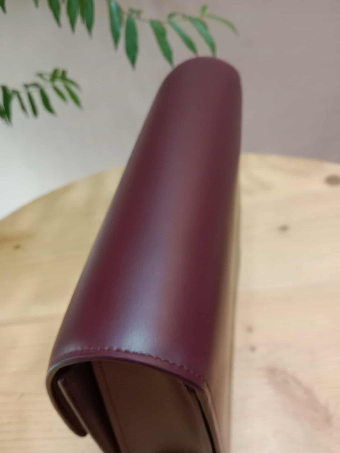 Celine Medium Classic Box Bag In Burgundy Calfskin Leather