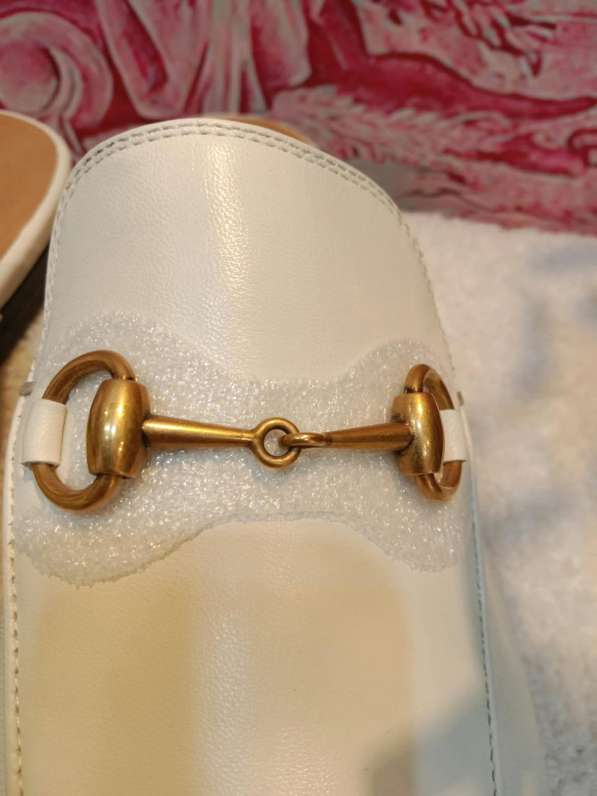 Gucci Princetown Horsebit Mules White Size 38