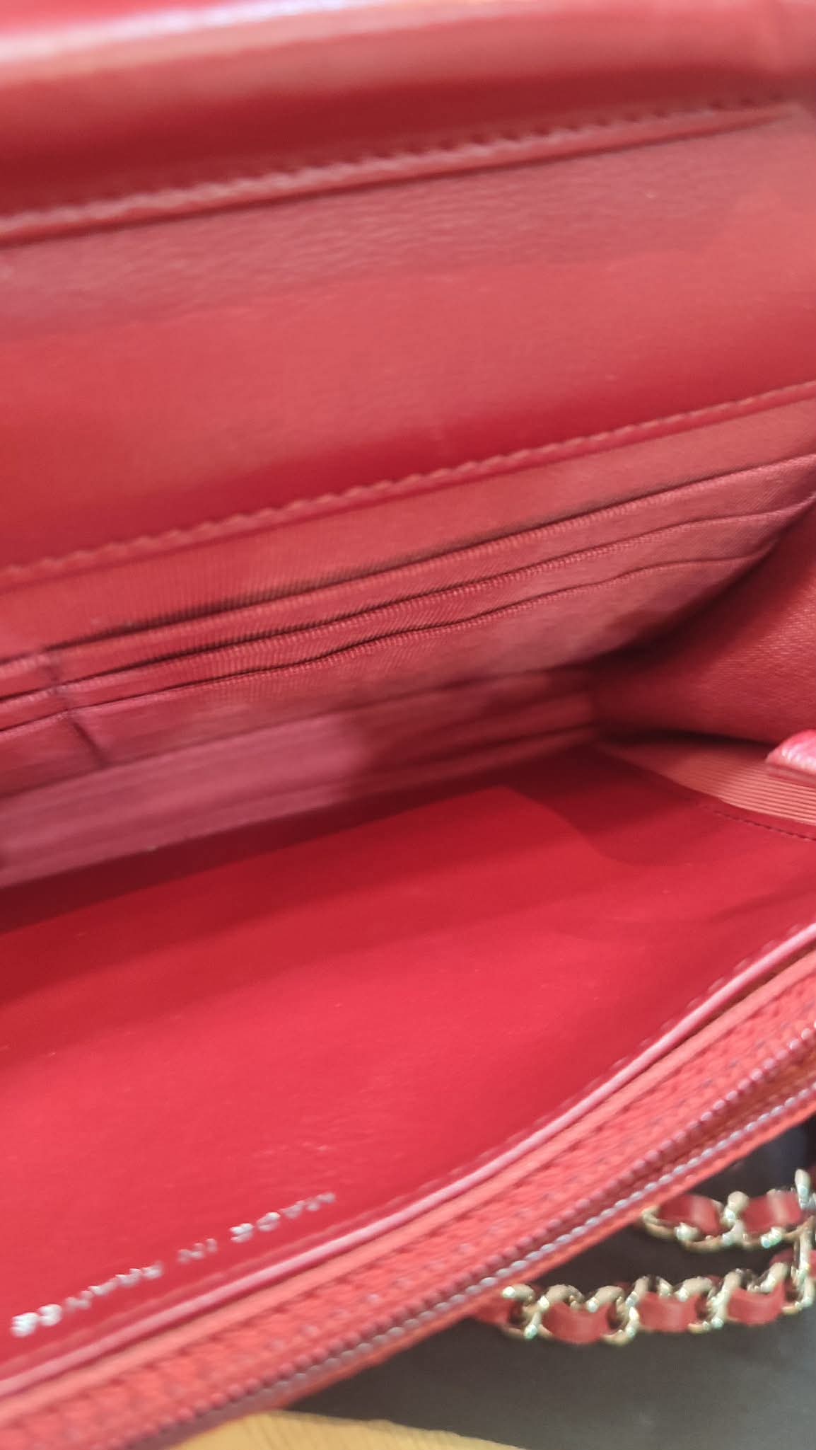 Chanel Wallet on Chain Red Lambskin Series 16