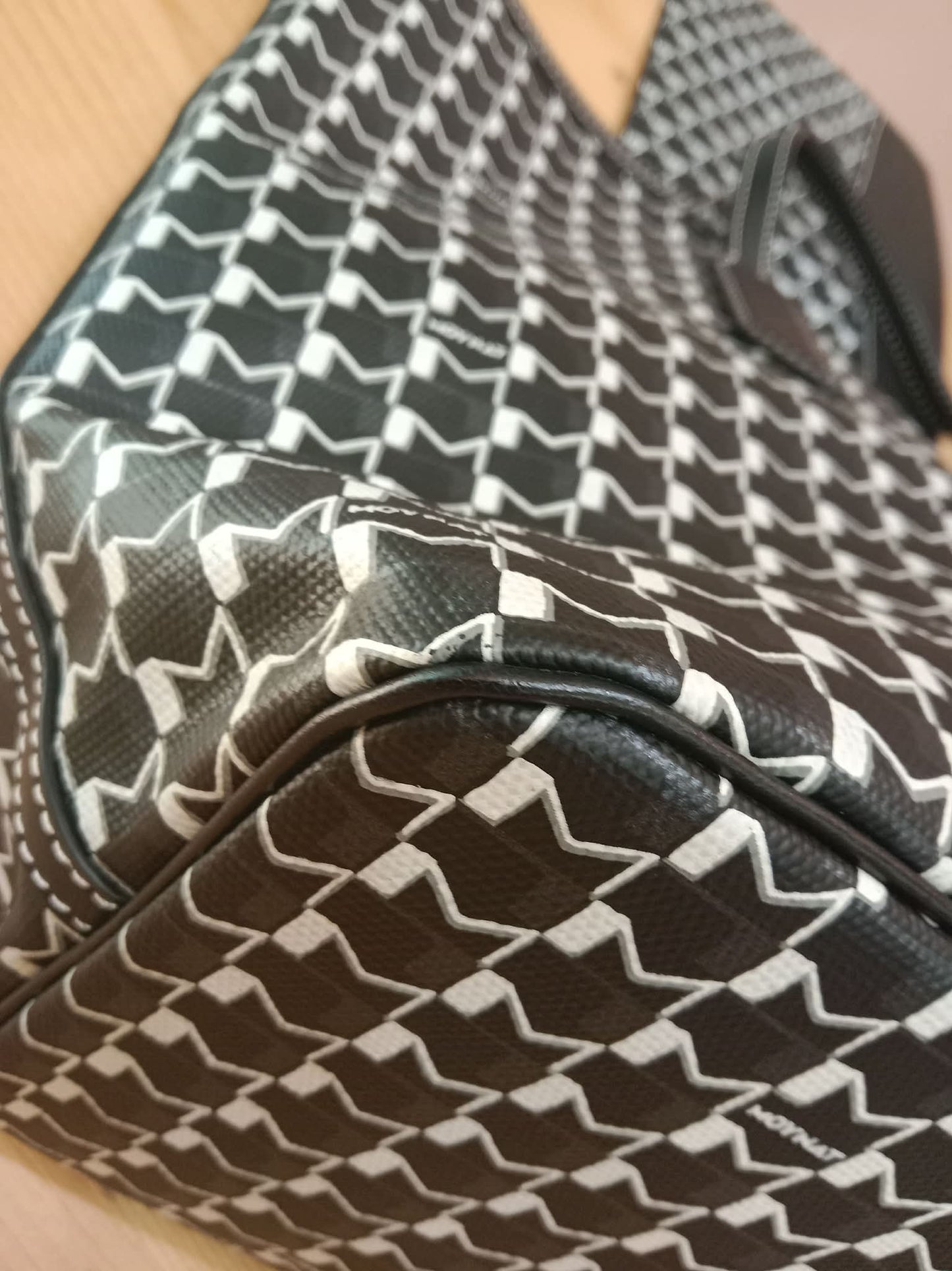 Moynat Paris M Tote Monogrammed Bag Black/White MM