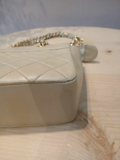 Chanel Vintage Beige Lambskin Bag Series 1