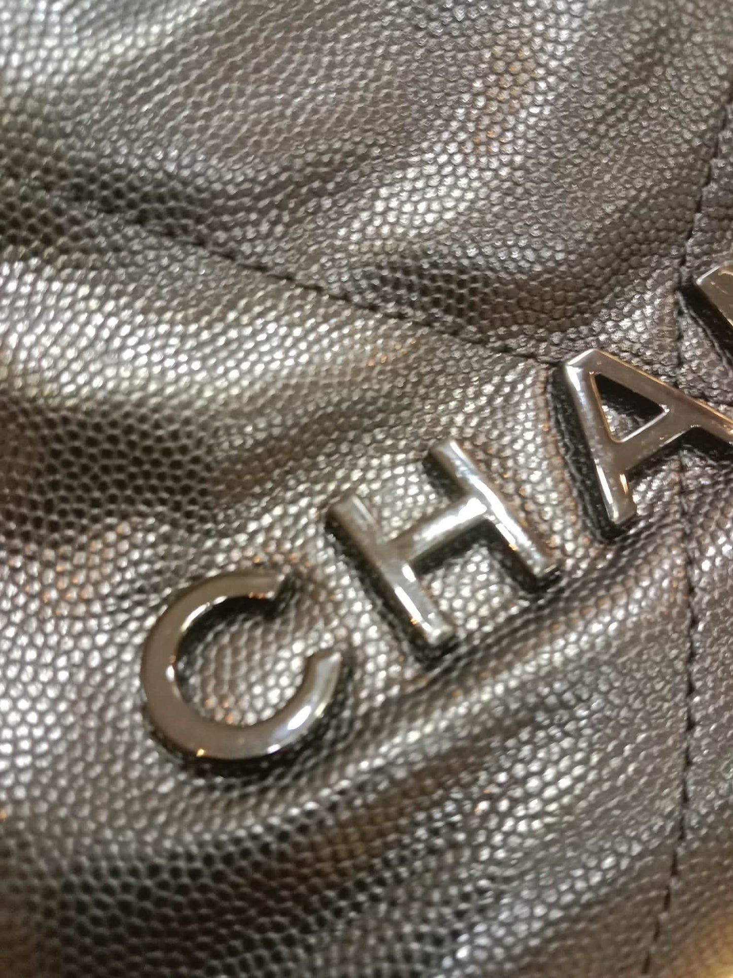 Chanel 22 Shiny Caviar Black Monochrome Mini Microchipped