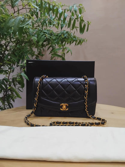 Chanel Diana Flap Bag Lambskin Black Series 3