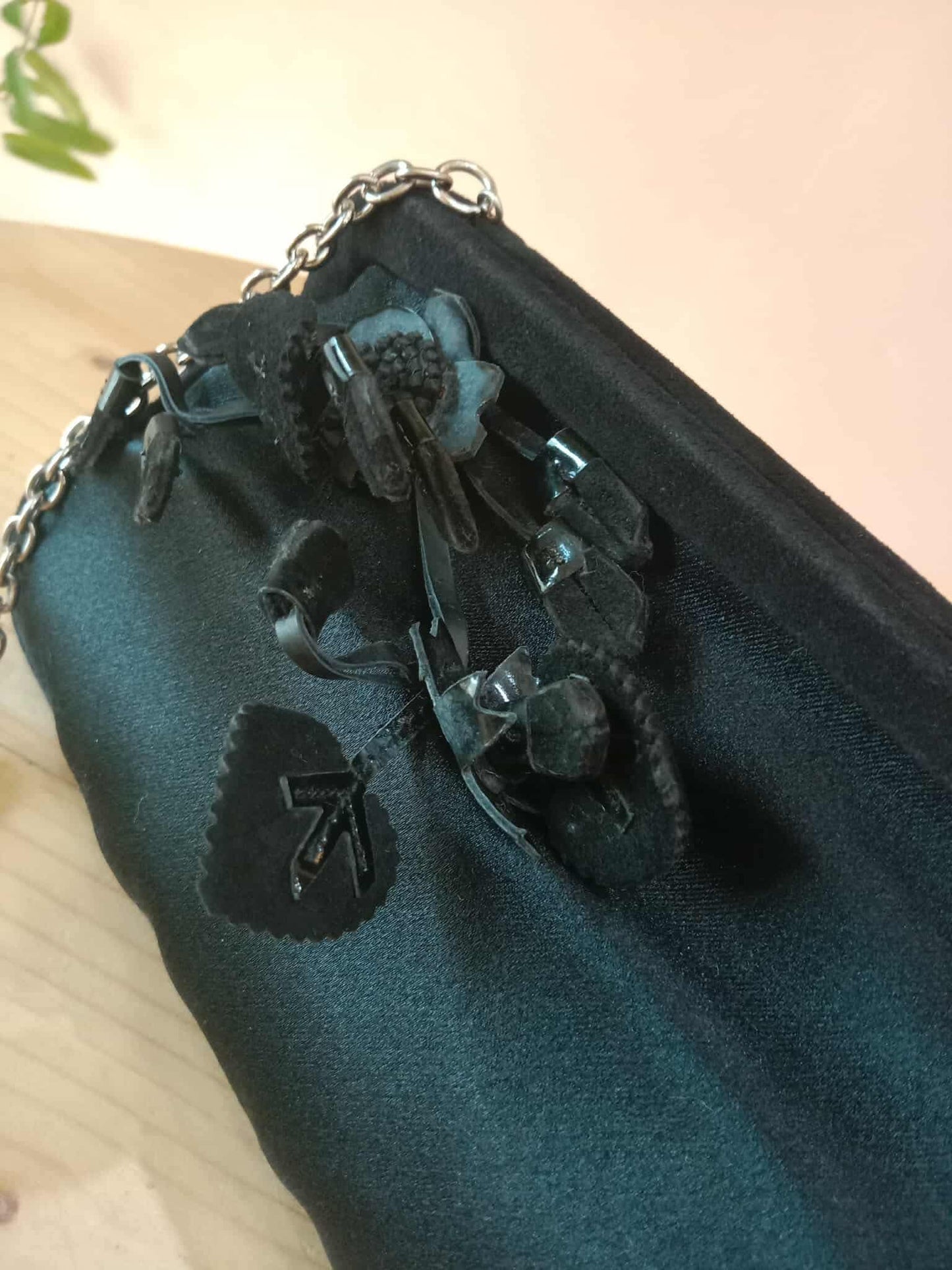 Prada Black Satin Raso Chic Kisslock Eastwest Bag