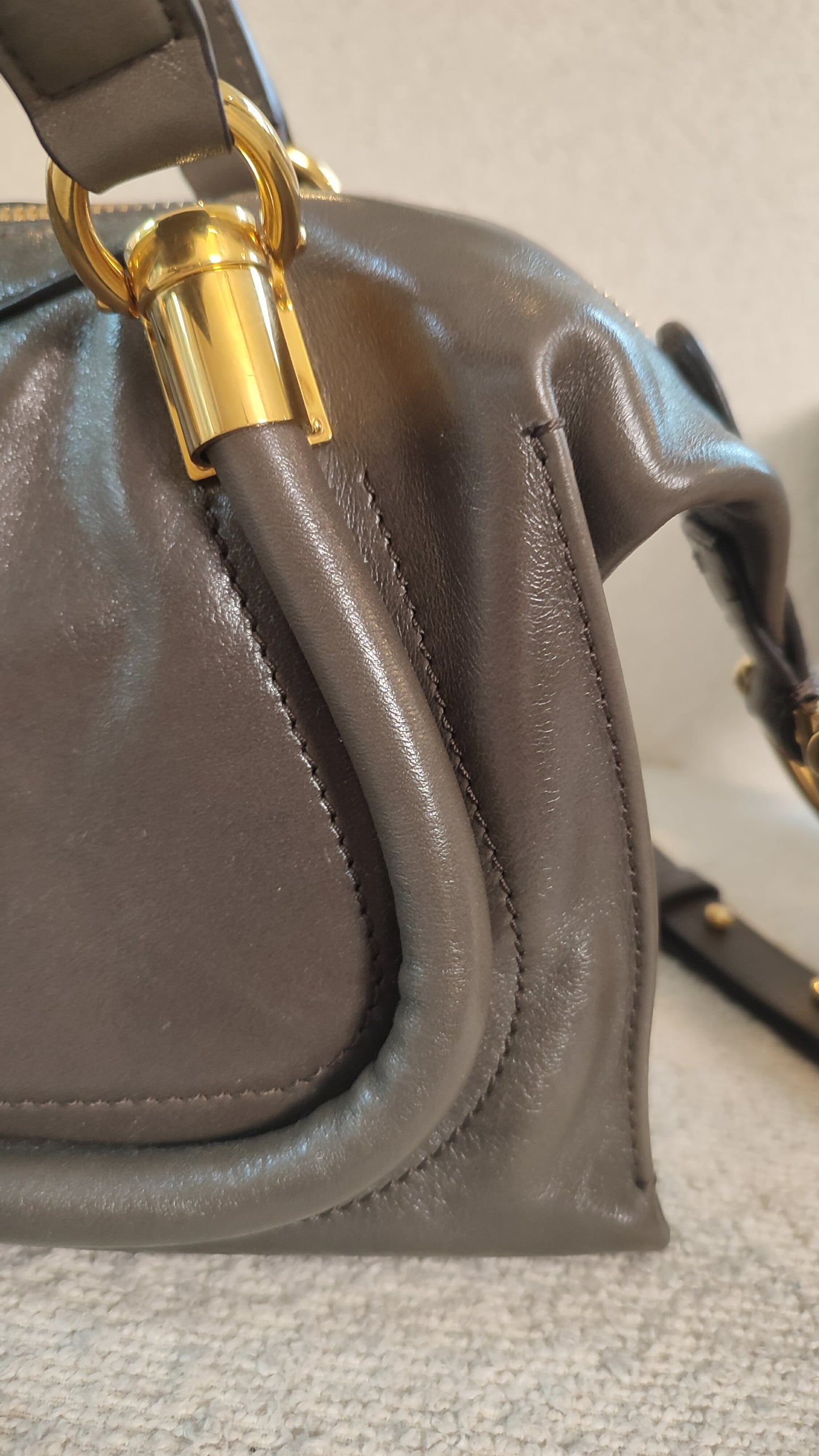 Chloe Small Double Carry Flannel Gray Bag