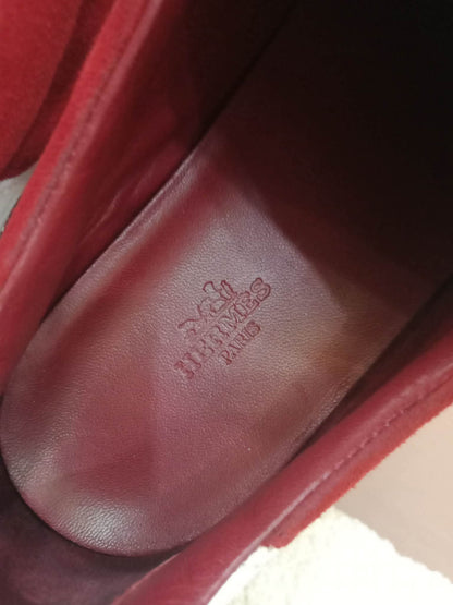Hermes Miles Sneakers Bordeaux Suede Size 37.5