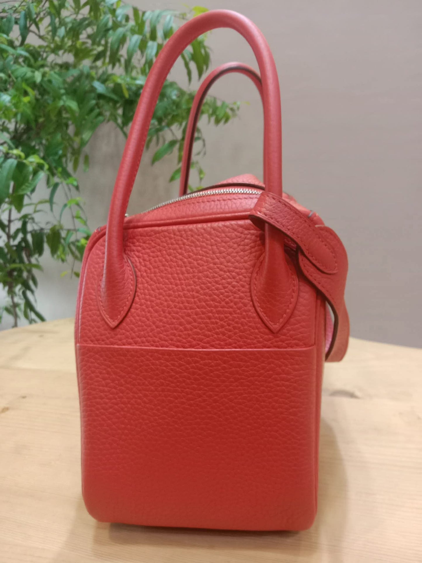 Hermes Lindy 26 Clemence Coral Red Stamp X 2016