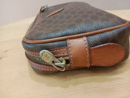 Celine Macadam Coated Canvas Camera Bag Brown