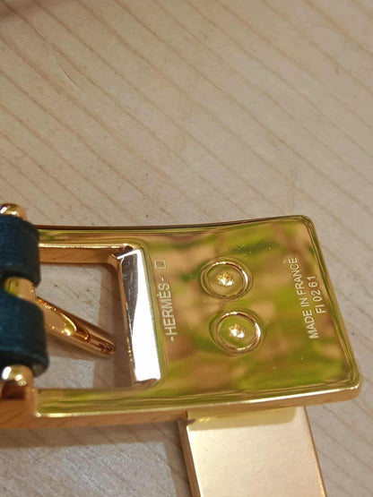 Hermes Lucky 15 Reversible Belt Swift/Epsom Gold/Noir Stamp Z 2021