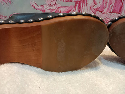 Fendi Spiked Monster Clogs Black SHW Size 36