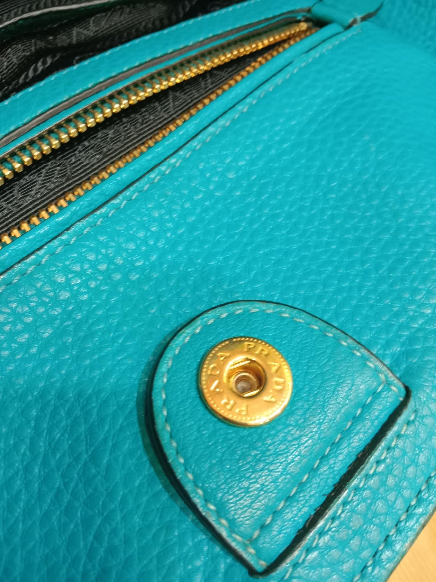 Prada Vitello Daino Turquoise Bag