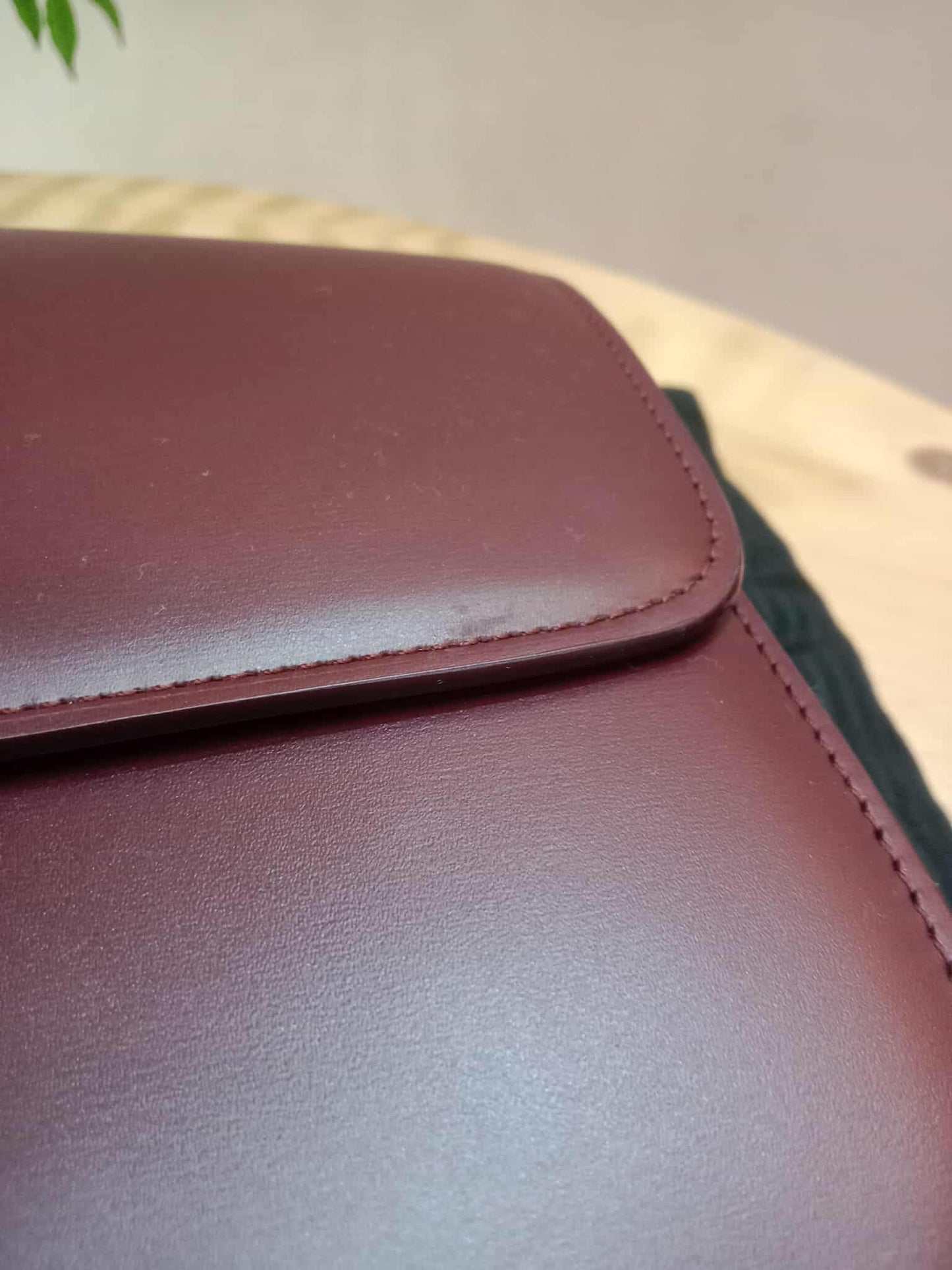 Celine Medium Classic Box Bag In Burgundy Calfskin Leather