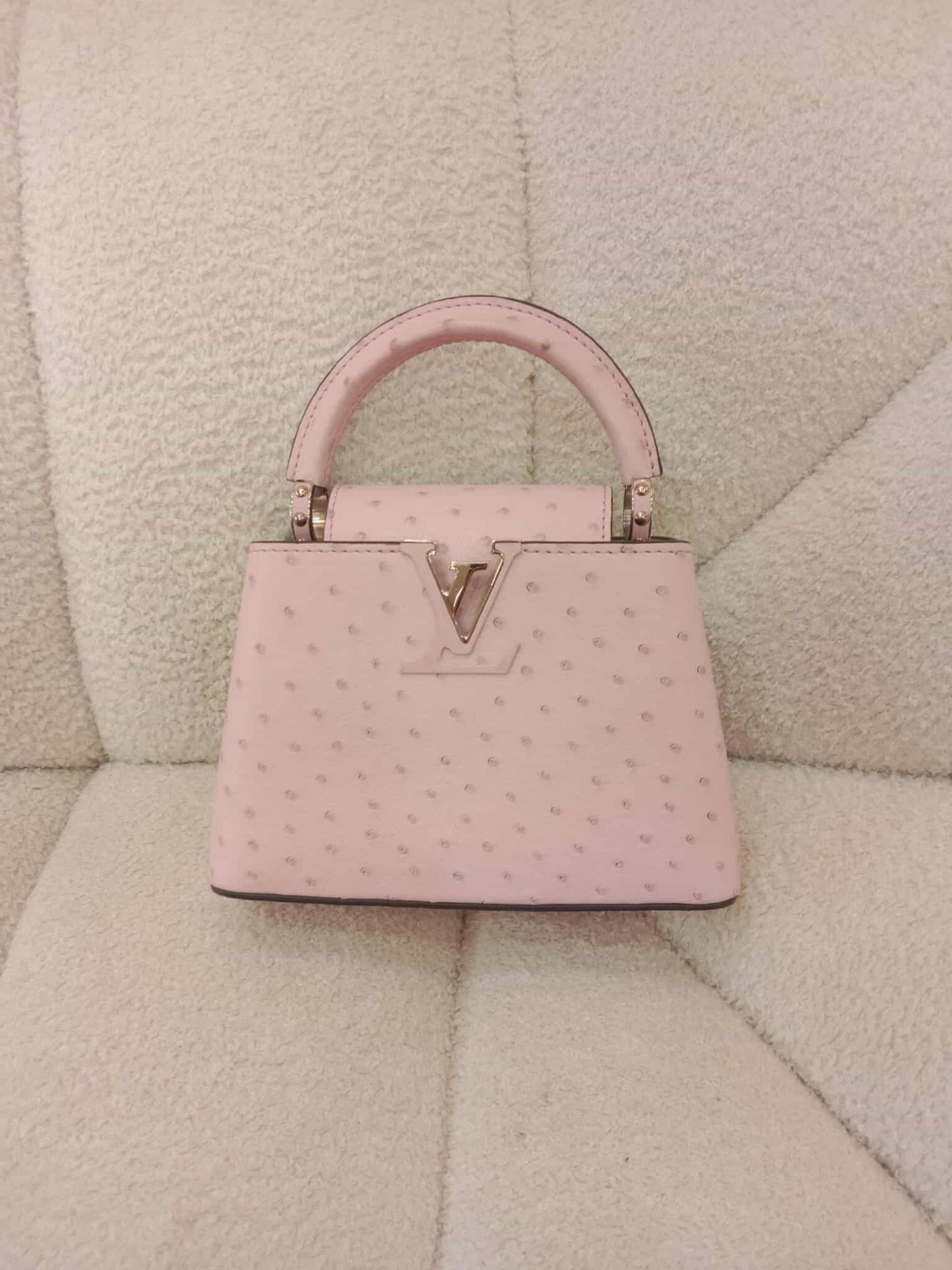 Louis Vuitton Mini Capucine Ostrich Pink