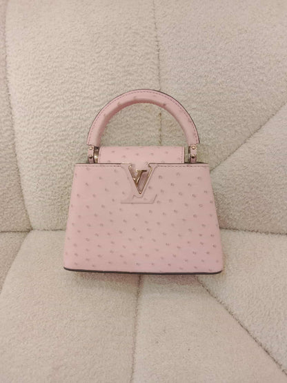 Louis Vuitton Mini Capucine Ostrich Pink