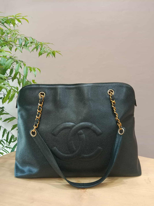 Chanel Timeless CC Shopper Tote Bag Caviar Black Series 3