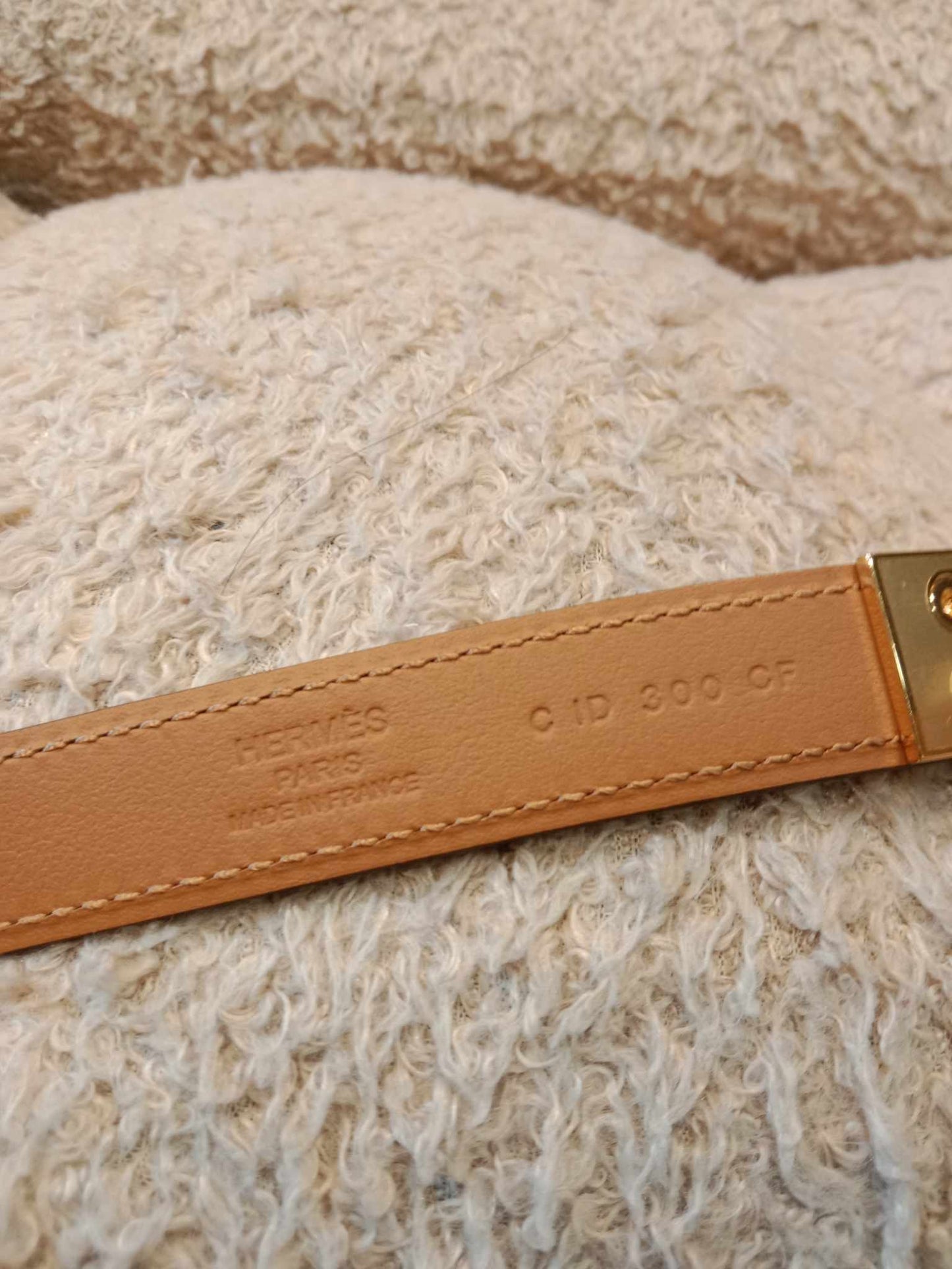 Hermes Rival Belt Gold on Gold Stamp C 2018