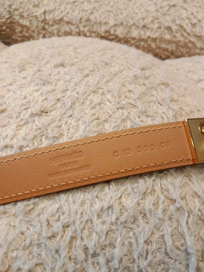 Hermes Rival Belt Gold on Gold Stamp C 2018