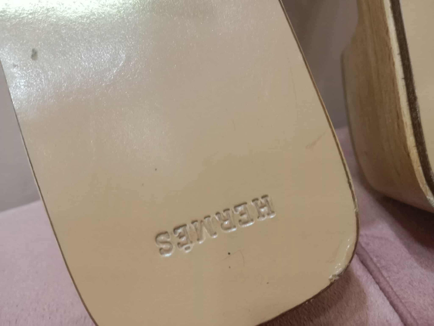 Hermes Kevlar Slides Sandal Beige Size 39