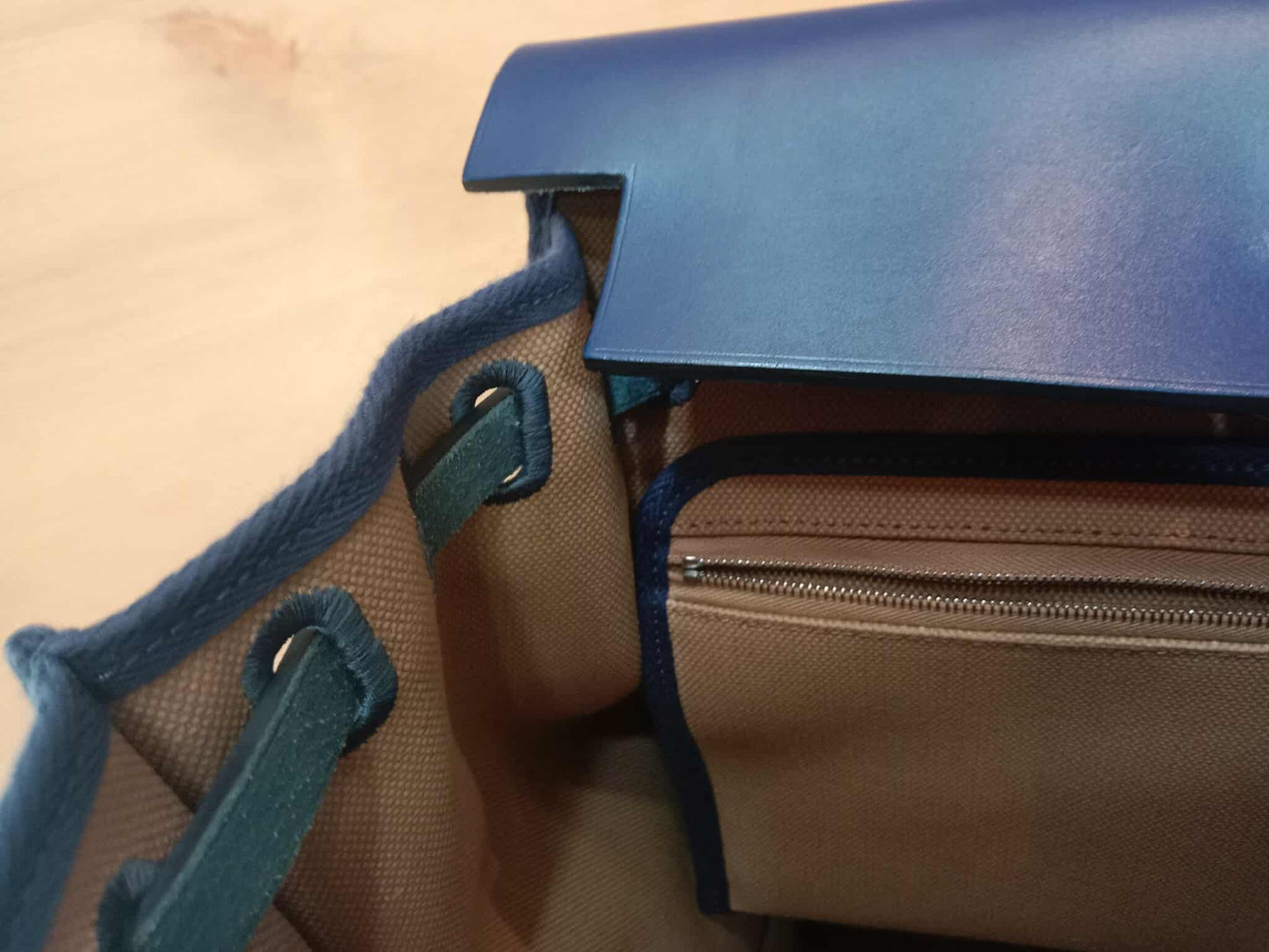 Hermes Herbag Ado Zip Backpack Canvas Bicolor Tan/Blue Stamp U 2022