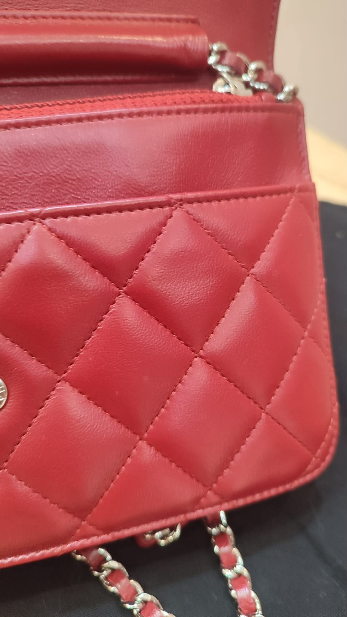 Chanel Wallet on Chain Red Lambskin Series 16