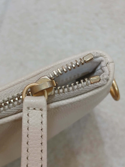 Chanel 25 Beige Caviar Medium Microchipped