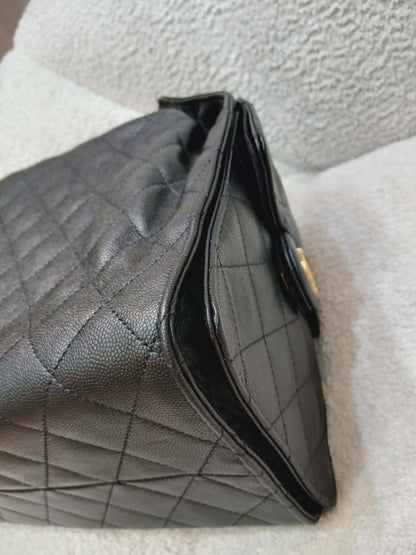 Chanel 25 Black Caviar Microchipped Fullset