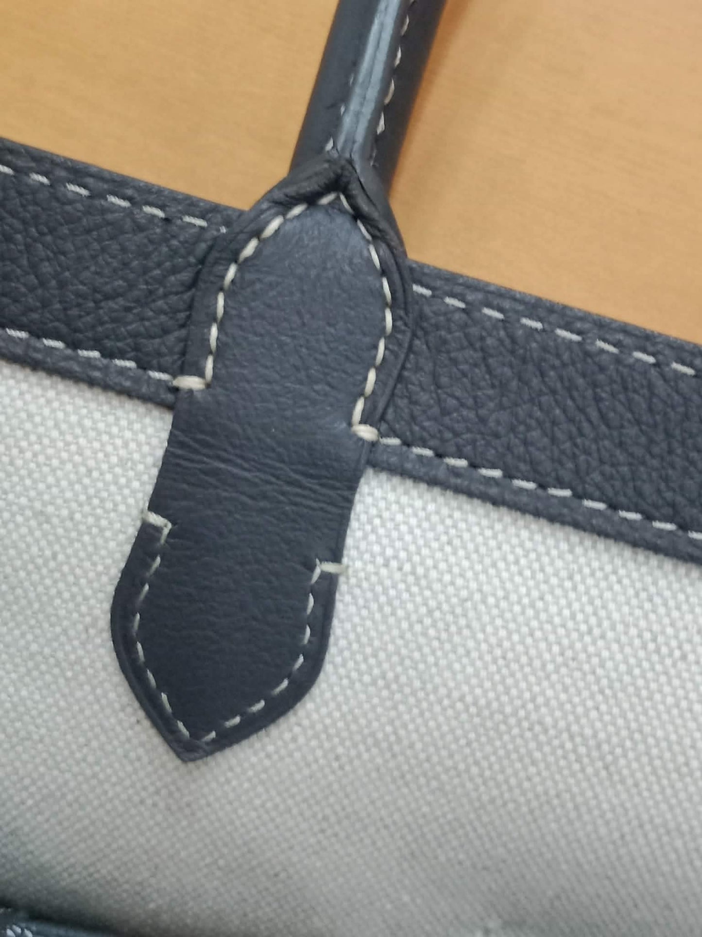 Goyard Saigon Tote Bag Goyardine Canvas with Structured Leather Trim Gris MM