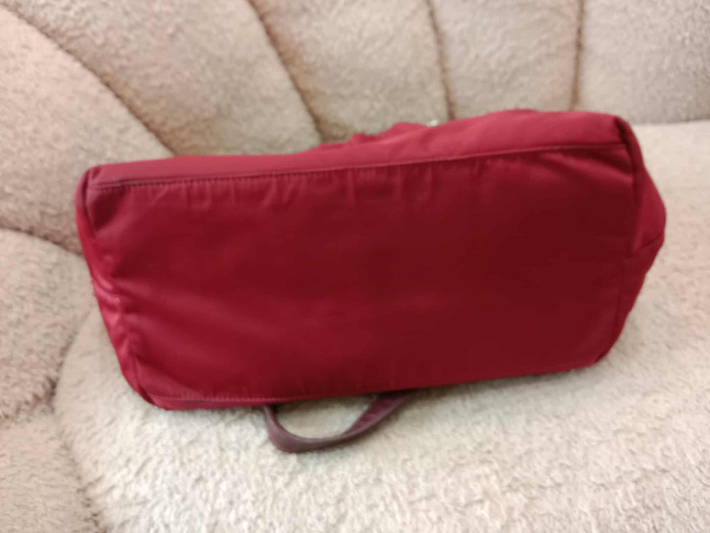Prada Tessuto Nylon Top Handle Bag Red