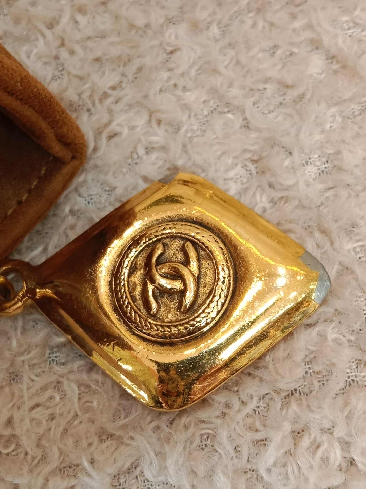 Chanel Vintage Suede Moon Bag Series 1