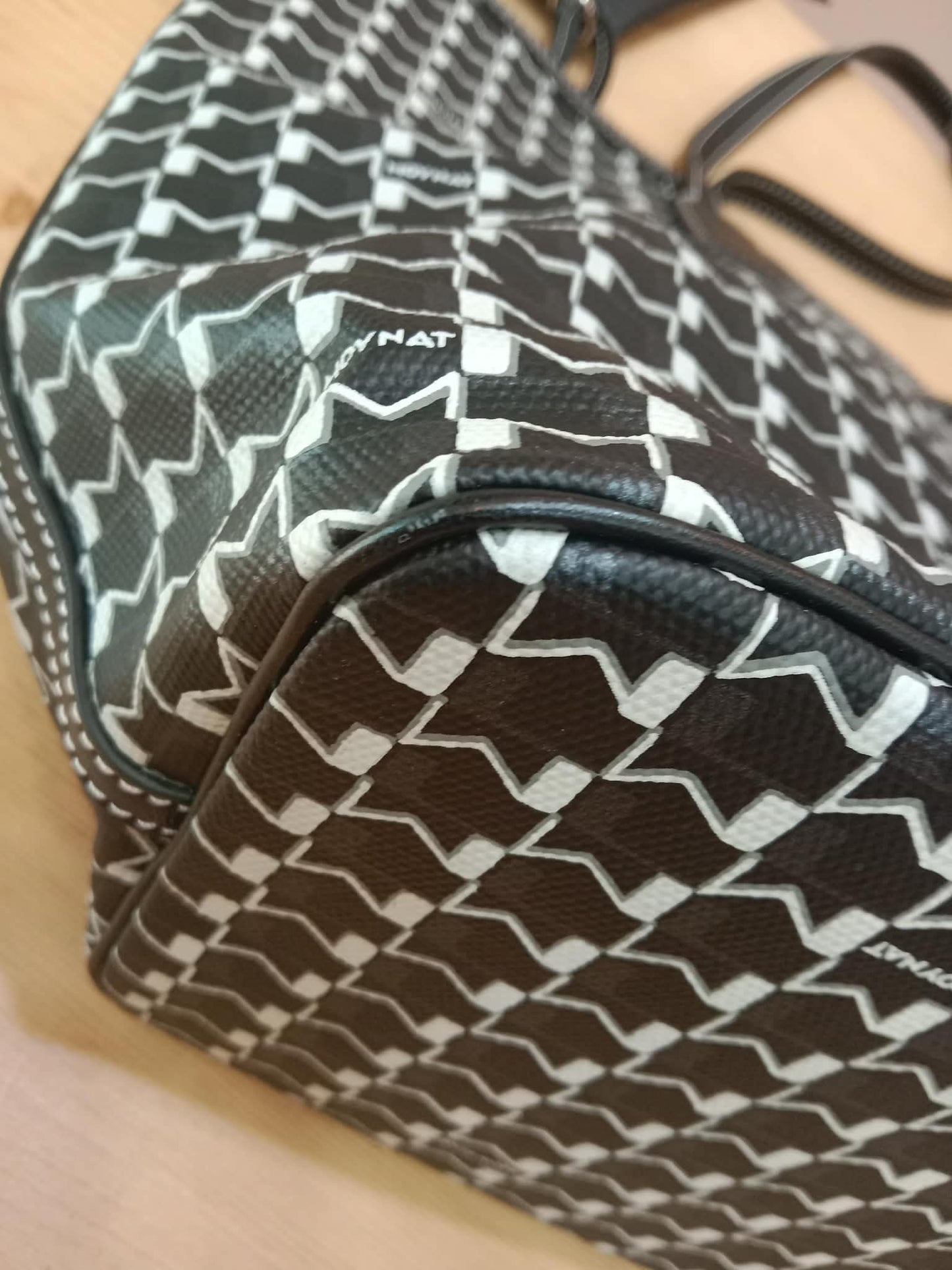 Moynat Paris M Tote Monogrammed Bag Black/White MM
