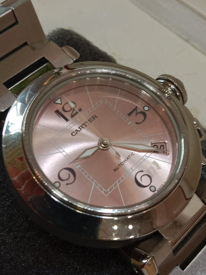 Cartier Pasha C Watch 35mm Stainless Case Pink Dial Arabic Numerals