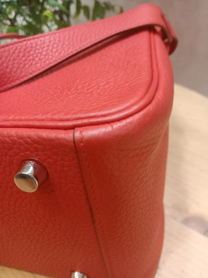Hermes Lindy 26 Clemence Coral Red Stamp X 2016