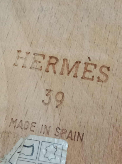 Hermes Kevlar Slides Sandal Beige Size 39