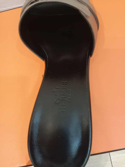 Hermes Kelly Sandals Etain Size 35.5