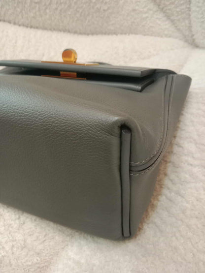 Hermes Mini 24/24 Gris Meyer Evercolor Stamp U 2022