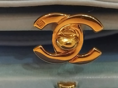 Chanel Nano Kelly Shopper Vintage Aged Quilted Calfskin Turquoise Series 4