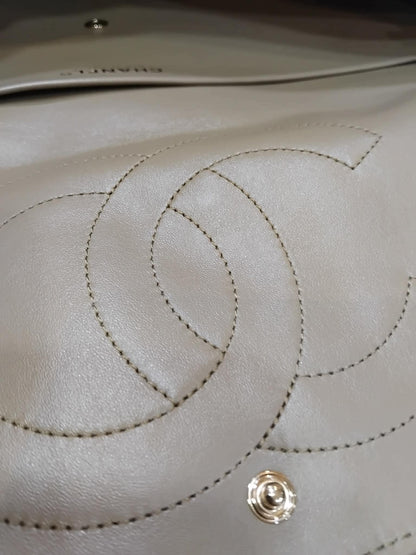 Chanel XXL Flap in Dark Beige Suede Microchipped