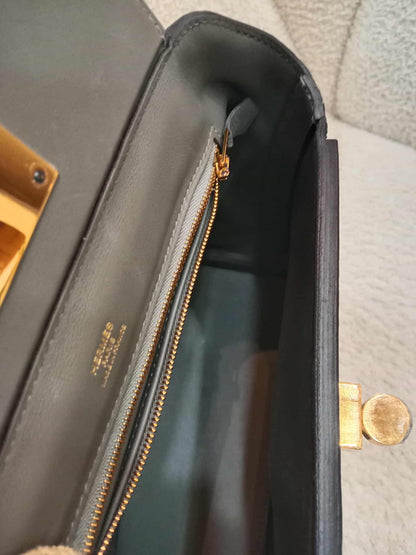 Hermes Mini 24/24 Gris Meyer Evercolor Stamp U 2022