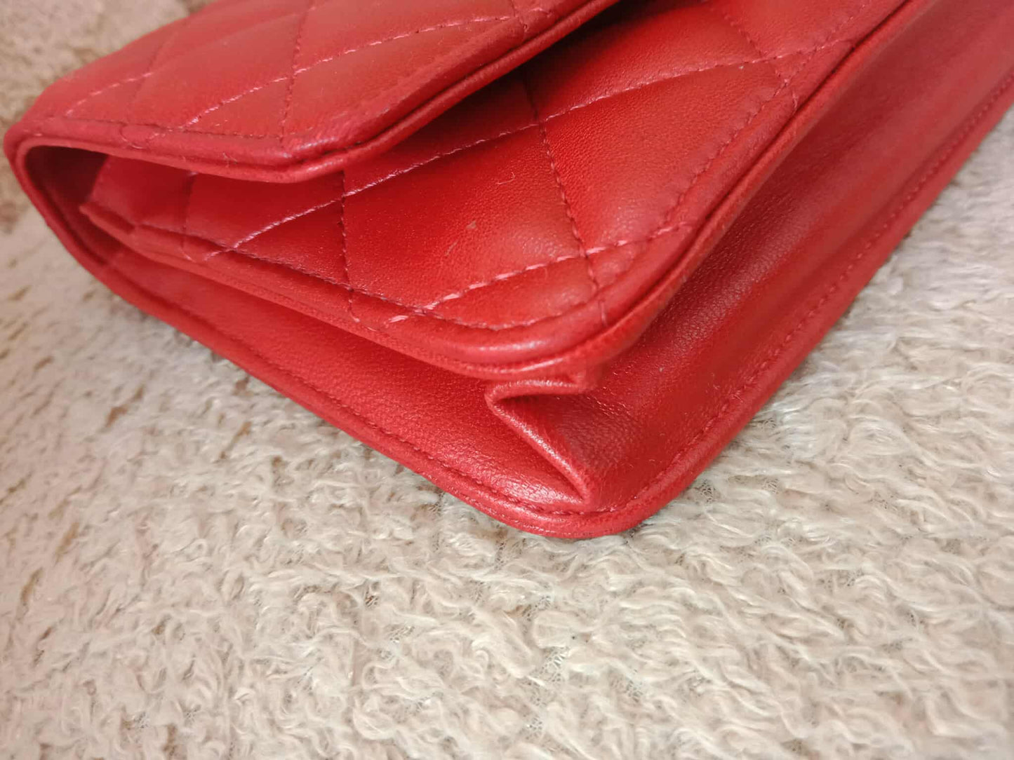 Chanel Wallet on Chain Lambskin Red Series 13