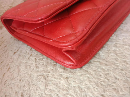 Chanel Wallet on Chain Lambskin Red Series 13
